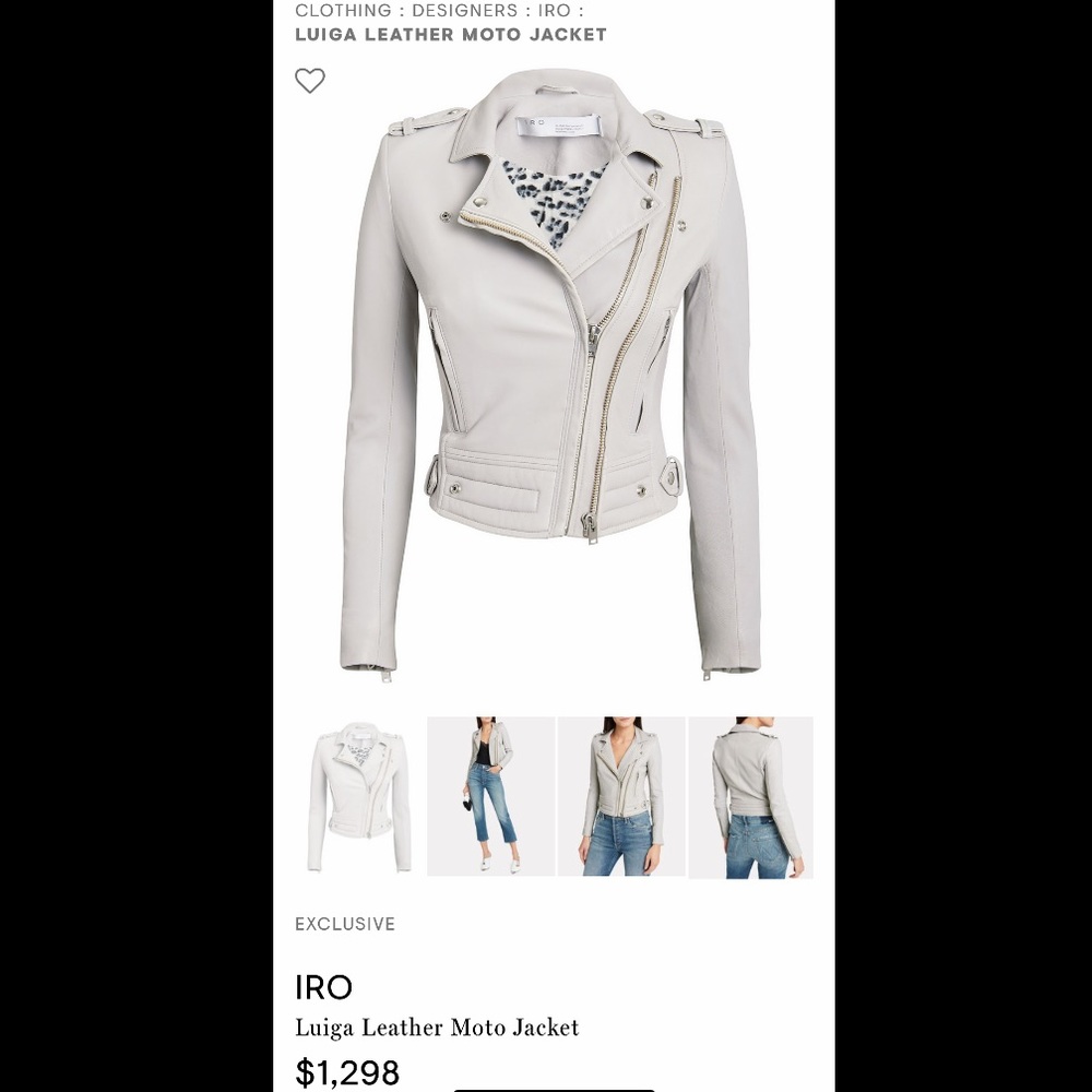 Iro Luiga light gray leather jacket